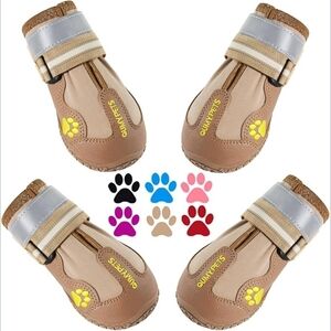 Qumy Pets Brand New Khaki Color Reflective Performance Dog Shoes- Multiple Sizes